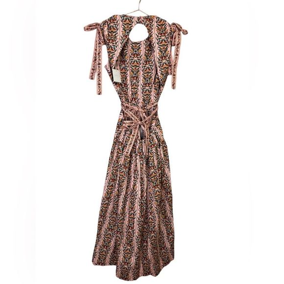 NEW Agua by Agua Bendita Guaguanco Monarca Rosa Cotton Midi Dress Large - Picture 7 of 16